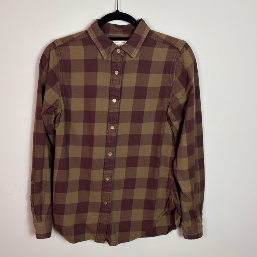 Filson Womens Red Brown Plaid Button Up Shirt Small Hiking Outdoors Classic Fall